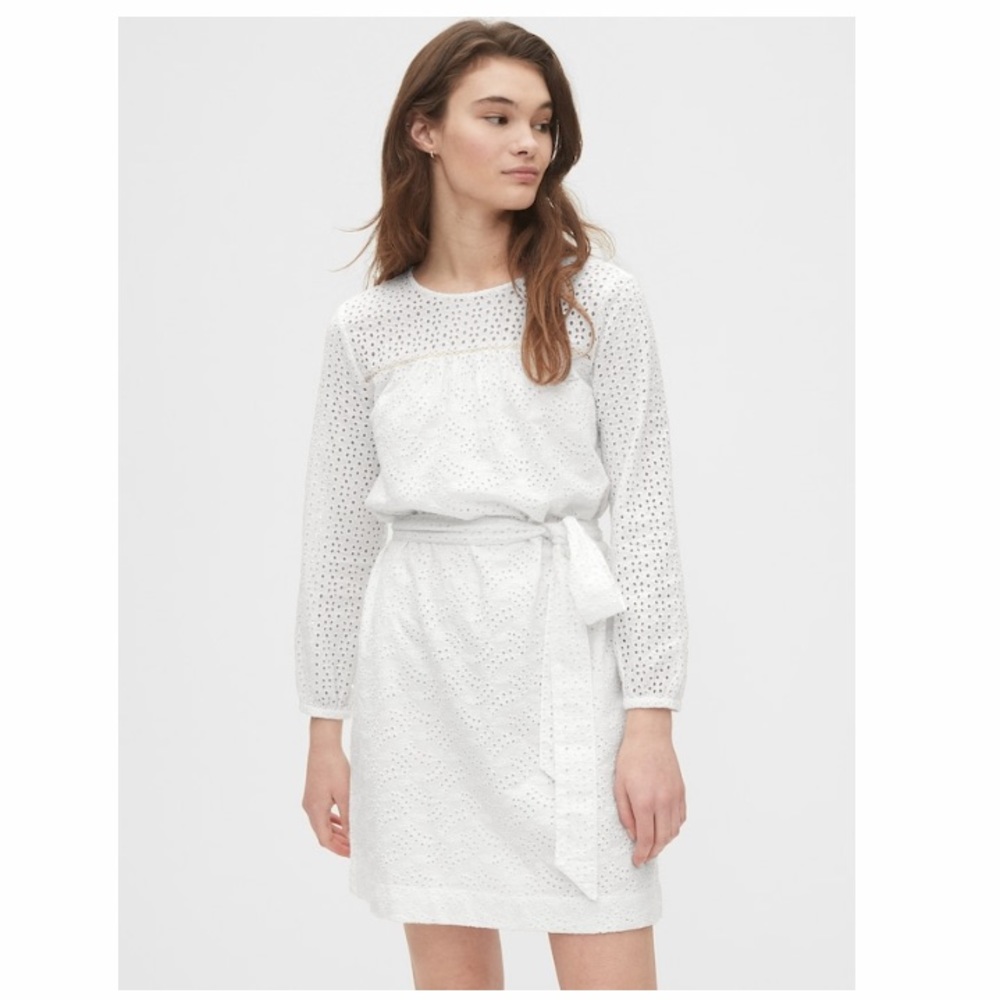Gap eyelet tie-belt dress